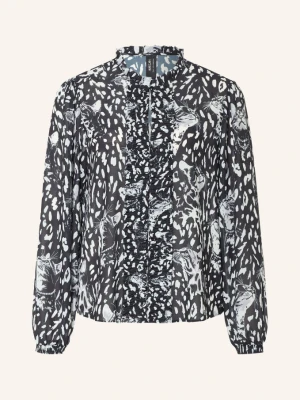 Marc Cain Bluzka Koszulowa Z Falbanami schwarz 900 black new
