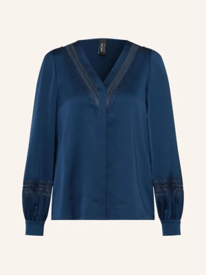 Marc Cain Bluzka Koszulowa Z Koronką blau 393 pageant blue