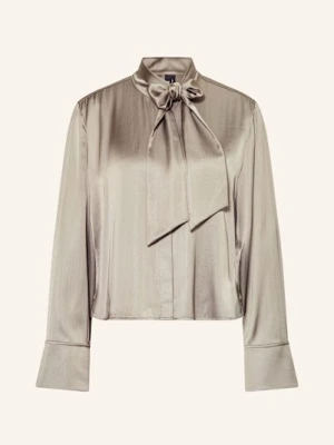Marc Cain Bluzka Satynowa Ze Zdejmowaną Kokardą grau