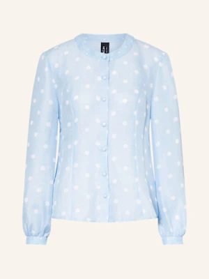 Marc Cain Bluzka Z Lnem I Jedwabiem blau