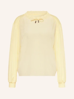 Marc Cain Bluzka Z Mieszanki Materiałów gelb