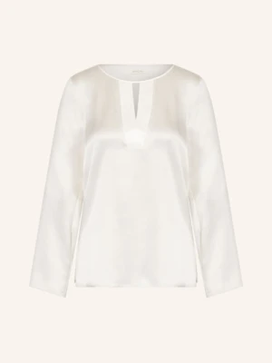 Marc Cain Bluzka Z Mieszanki Materiałów I Jedwabiu weiss