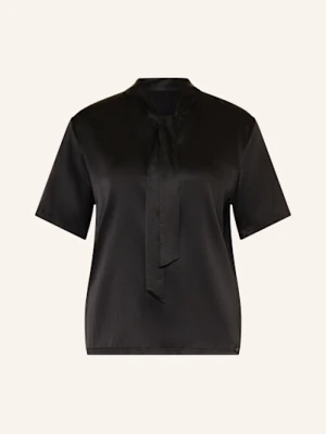 Marc Cain Bluzka Z Wiązaniem Pod Szyją Z Mieszanki Materiałów schwarz