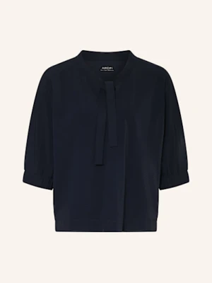 Marc Cain Bluzka Z Wiązaniem Pod Szyją Z Rękawami 3/4 blau