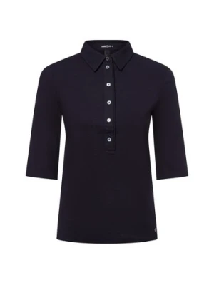 Marc Cain Collections Damska koszulka polo Kobiety Bawełna niebieski jednolity,