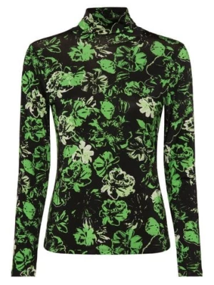 Marc Cain Collections Damska koszulka z długim rękawem Kobiety czarny|zielony wzorzysty,
