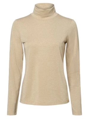 Marc Cain Collections Damska koszulka z długim rękawem Kobiety Sztuczne włókno beżowy|złoty jednolity,