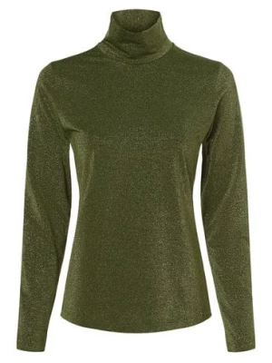 Marc Cain Collections Damska koszulka z długim rękawem Kobiety Sztuczne włókno zielony jednolity,