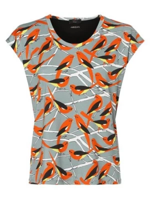 Marc Cain Collections T-shirt damski Kobiety Bawełna szary|zielony|pomarańczowy wzorzysty,
