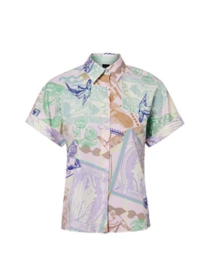 Marc Cain Damska bluzka koszulowa Kobiety Bawełna (100%) lila|wielokolorowy wzorzysty,