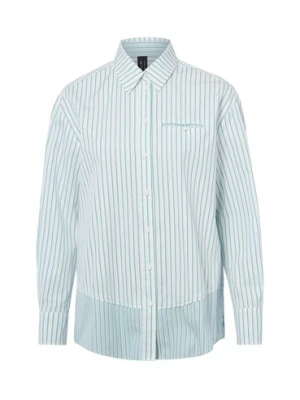 Marc Cain Damska bluzka koszulowa Kobiety Bawełna biały|zielony|niebieski|wielokolorowy w paski,