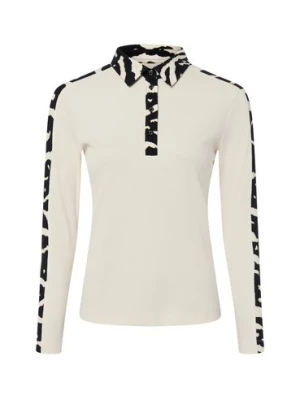 Marc Cain Damska koszulka polo Kobiety Bawełna beżowy|czarny jednolity,