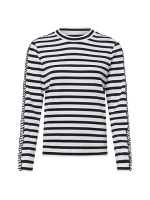 Marc Cain Damska koszulka z długim rękawem Kobiety Bawełna czarny|biały w paski,