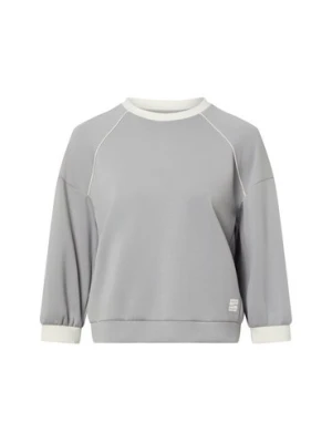 Marc Cain Damska koszulka z długim rękawem Kobiety Sztuczne włókno szary jednolity,