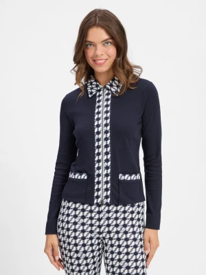 Marc Cain Damska kurtka dresowa Kobiety Bawełna niebieski,