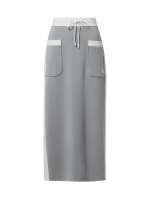 Marc Cain Damska spódnica dresowa Kobiety szary jednolity,