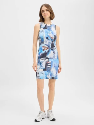 Marc Cain Damska sukienka z dżerseju Kobiety niebieski,