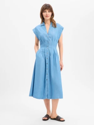 Marc Cain Dżinsowa sukienka damska Kobiety Lyocell niebieski,
