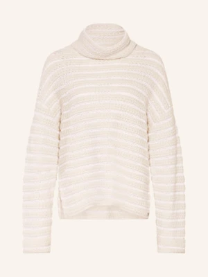 Marc Cain Golf Oversize Z Kaszmiru Z Cekinami weiss