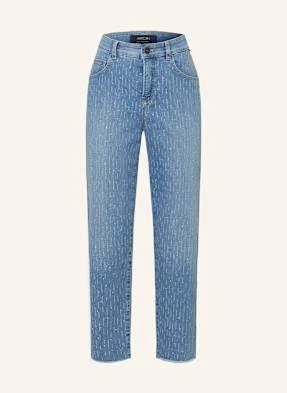 Marc Cain Jeansy Straight Roha Z Ozdobnymi Kamykami blau