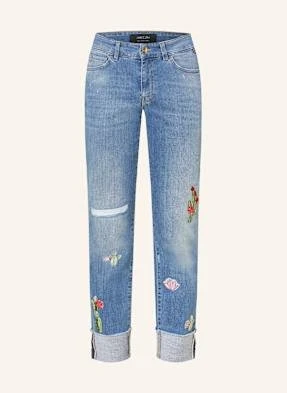 Marc Cain Jeansy Straight Sikar Z Cekinami blau