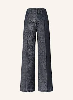 Marc Cain Jeansy Wide Leg Warri Z Błyszczącą Przędzą blau