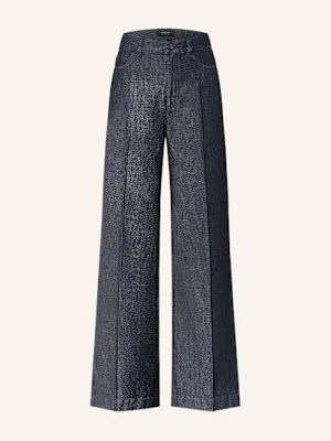 Marc Cain Jeansy Wide Leg Warri Z Błyszczącą Przędzą blau