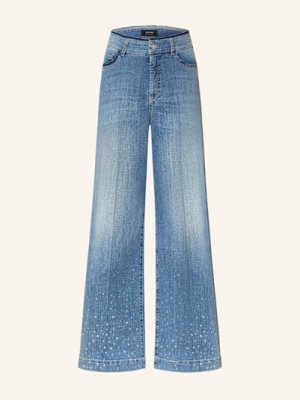 Marc Cain Jeansy Wide Leg Warri Z Ozdobnymi Kamykami blau