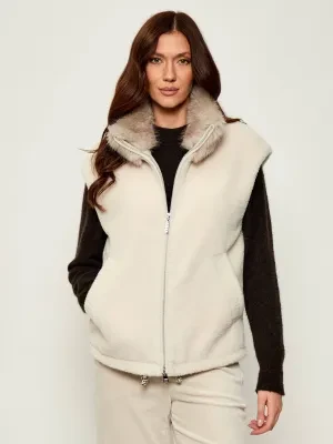 Marc Cain Kamizelka | Loose fit | z dodatkiem wełny