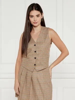 Marc Cain Kamizelka | Slim Fit | z dodatkiem wełny