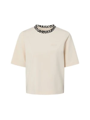 Marc Cain Koszulka damska Kobiety Bawełna beżowy jednolity,