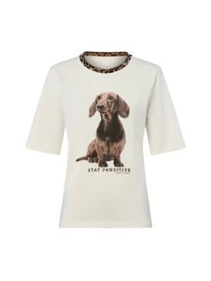 Marc Cain Koszulka damska Kobiety Bawełna beżowy nadruk,