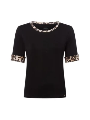 Marc Cain Koszulka damska Kobiety Bawełna czarny wypukły wzór tkaniny,
