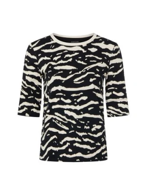 Marc Cain Koszulka damska Kobiety Bawełna czarny wzorzysty,