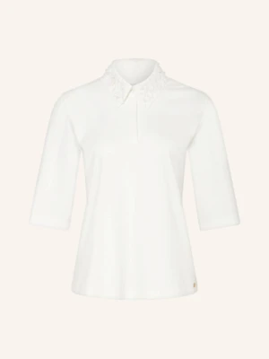 Marc Cain Koszulka Polo Z Dżerseju Z Cekinami I Rękawami 3/4 weiss