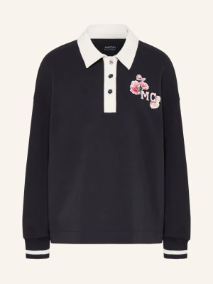 Marc Cain Koszulka Polo Z Dzianiny Dresowej blau 394 navy