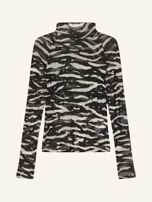 Marc Cain Koszulka Z Długim Rękawem Z Siateczki schwarz