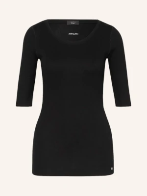 Marc Cain Koszulka Z Materiału Drobno Prążkowanego schwarz