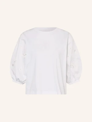 Marc Cain Koszulka Z Mieszanki Materiałów weiss 100 WHITE
