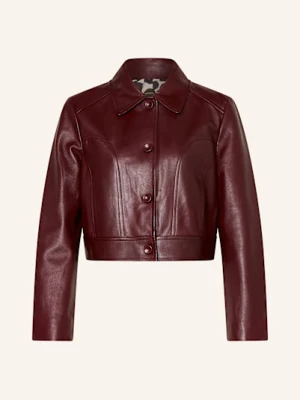 Marc Cain Krótka Kurtka Skórzana rot