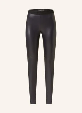 Marc Cain Legginsy Z Imitacji Skóry schwarz