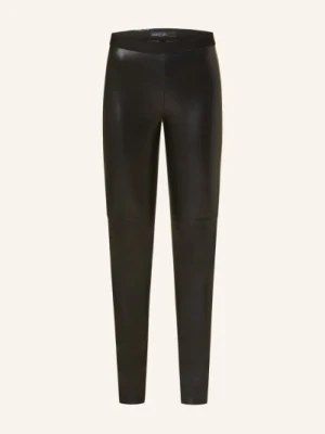 Marc Cain Legginsy Z Imitacji Skóry schwarz