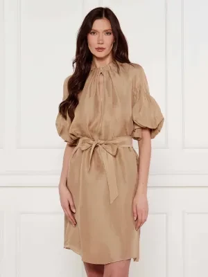 Zdjęcie produktu Marc Cain Lniana sukienka z paskiem | z dodatkiem jedwabiu
