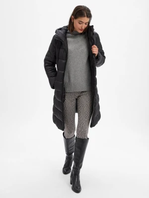 Marc Cain Pikowany płaszcz damski Kobiety Sztuczne włókno czarny jednolity,