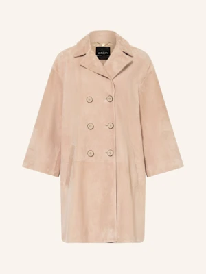 Marc Cain Płaszcz Skórzany beige