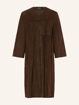 Marc Cain Płaszcz Skórzany braun