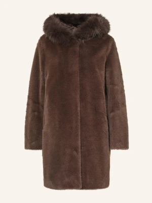 Marc Cain Płaszcz Ze Sztucznego Futra braun 697 seal brown
