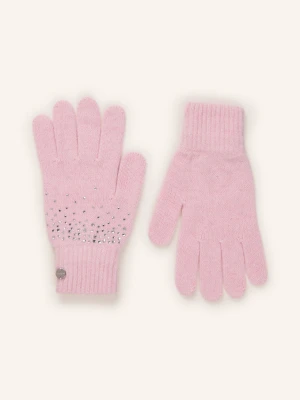 Marc Cain Rękawiczki Z Kamieniami Ozdobnymi rosa 208 chalk pink