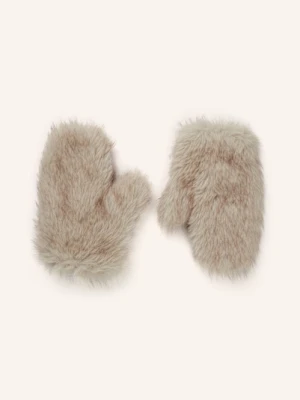 Marc Cain Rękawiczki Ze Sztucznego Futra beige