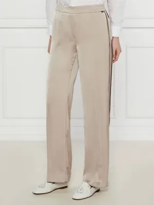 Marc Cain Satynowe spodnie Washington | flare fit